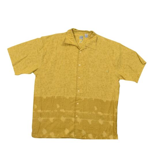 Y2K Bay Creek Men's 2XL Yellow Jute Shirt Short Sleeve Short Sleeve Baggy - Picture 3 of 6